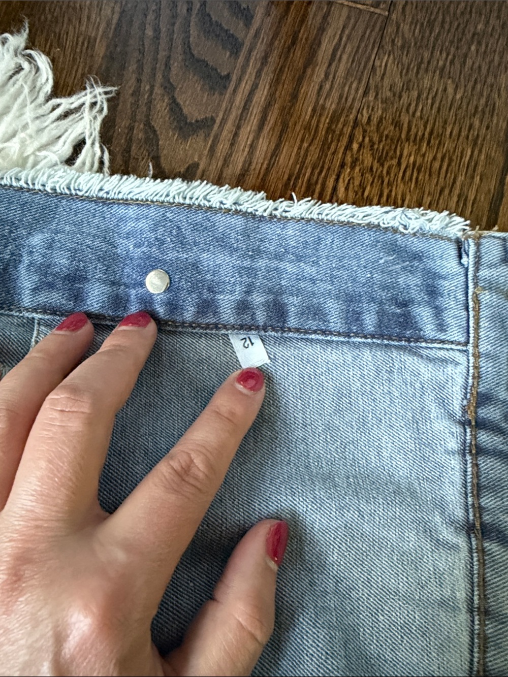 Lace Panel Distressed Light Wash Denim Jacket - Picture 10 of 11